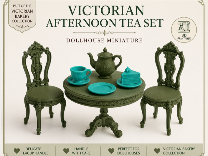 Victorian Afternoon Tea Set | Dollhouse Miniature