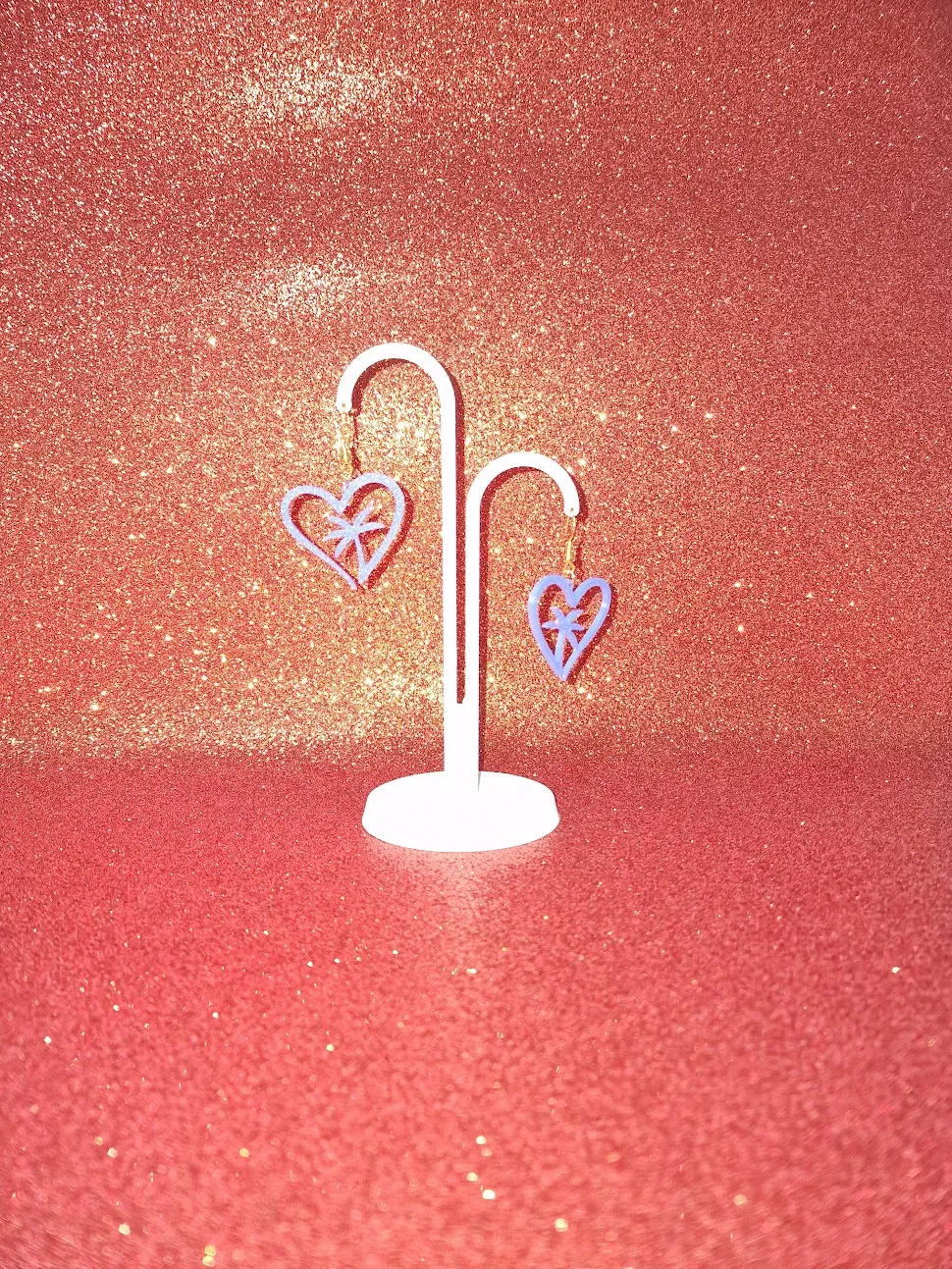 Heart palm earrings view 3