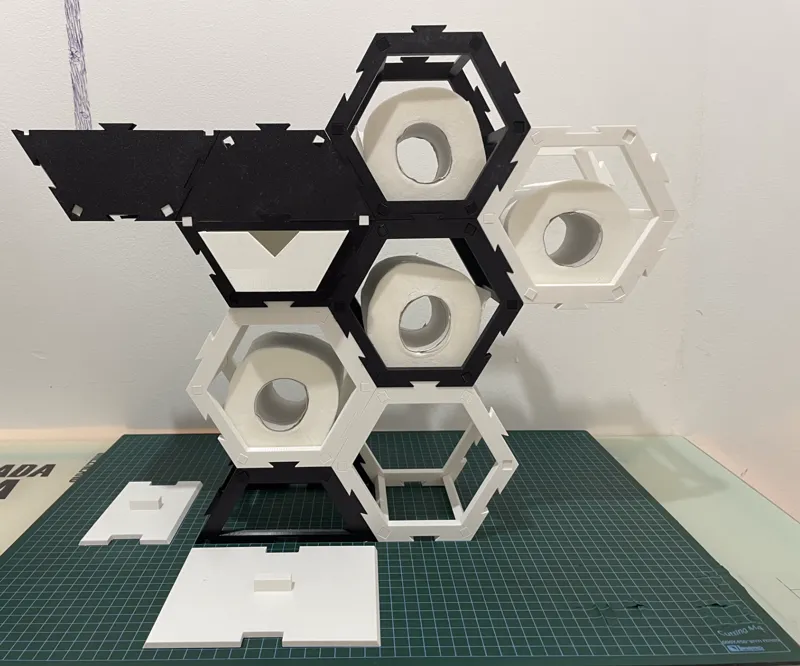 Modular Hexagon Toilet Holder