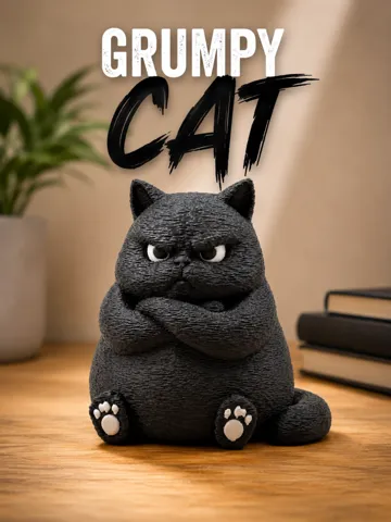 Modelo para impresión 3D: Grumpy Cat — vista de referencia 2