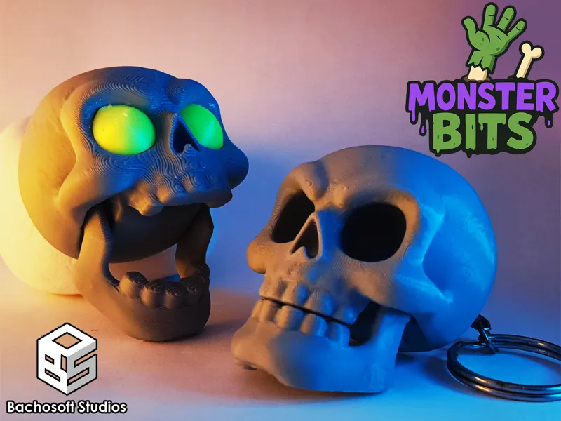 Monster Bits | Articulated Skull Keychain