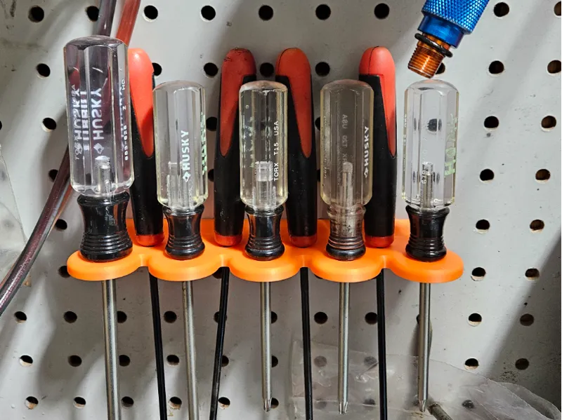 Pegboard Screwdriver & Tool Holder 10mm Main Holes