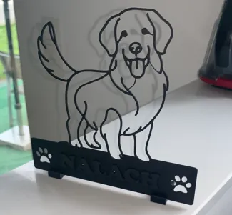Golden Retriever art name plate