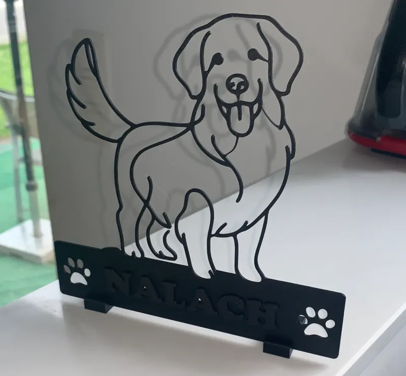 Golden Retriever art name plate