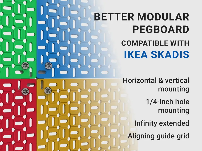 Better modular pegboard compatible on IKEA SKADIS