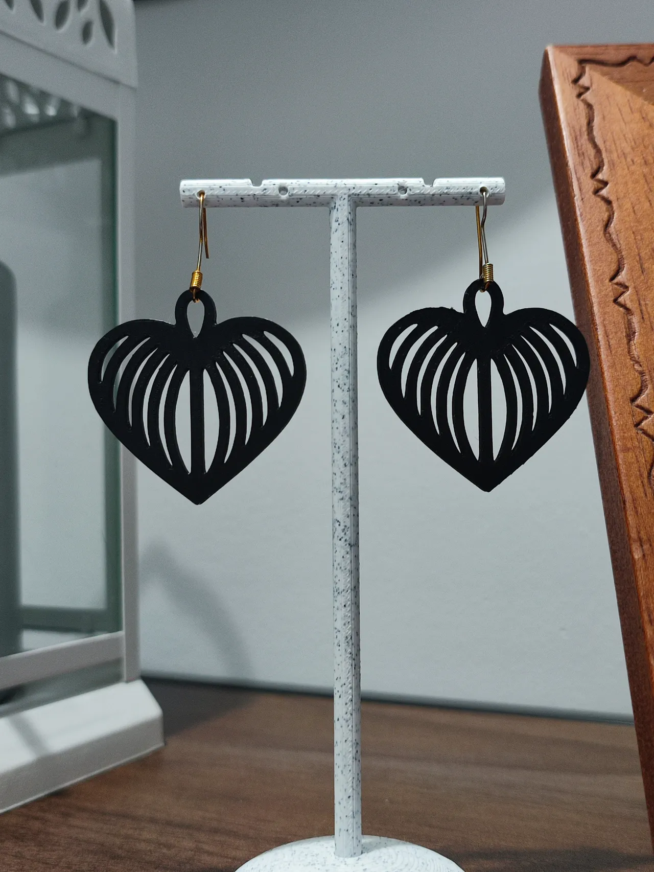 Aretes Corazón Abanico view 3