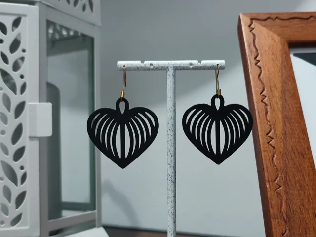 Aretes Corazón Abanico
