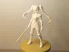 Light-armored helmetless female warrior