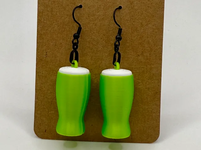 St Patrick's Day Guinness Pint Glass Earrings