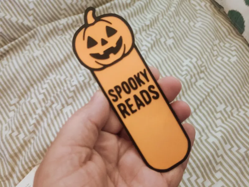 Spooky Reads - Halloween Pumpkin Bookmark