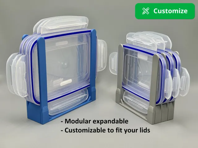 Lid holder for rectangle food container