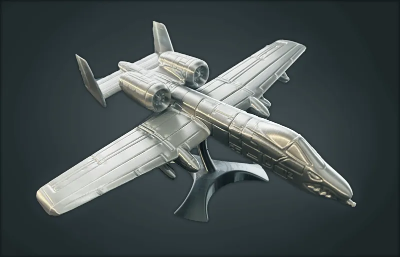 A-10 Warthog Model with Stand (No Supports)