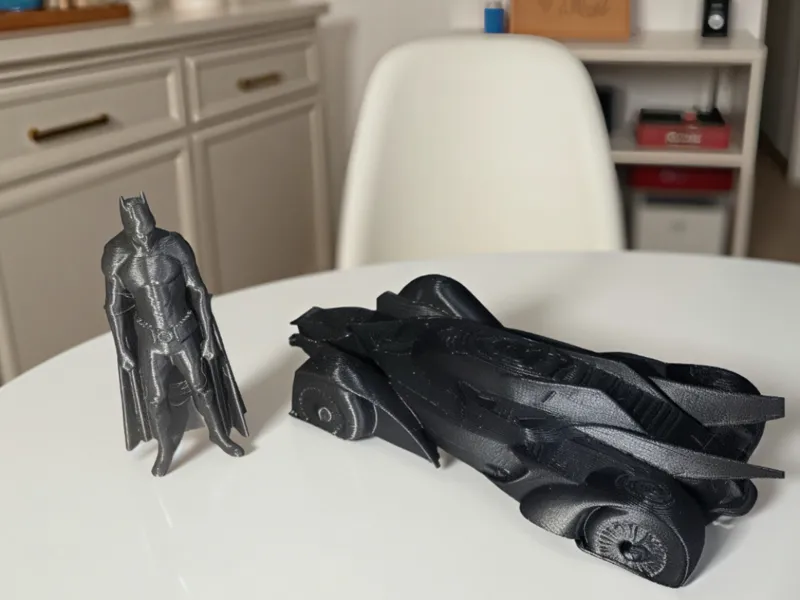 Small Batman with Bat mobile