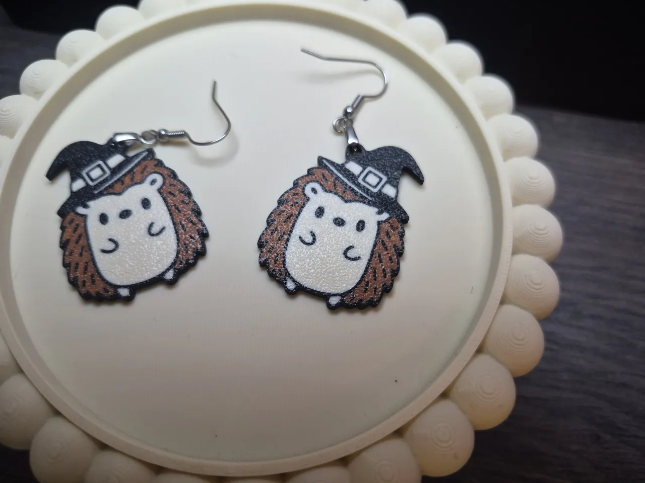 Witch Hedgehog Earrings view 3