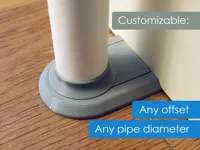 20mm pipe, 15mm gap to the wall