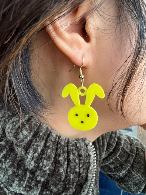 Easter Bunny Face Earrings view 2