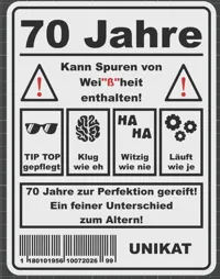 Geburtstagsschild - 70 Jahre