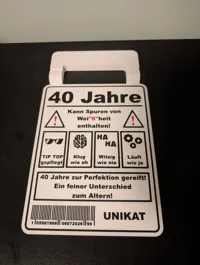 Geburtstagsschild - 40 Jahre