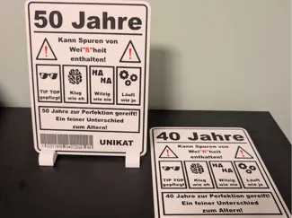 Geburtstagsschild 40-80 Jahre "personalisierbar"