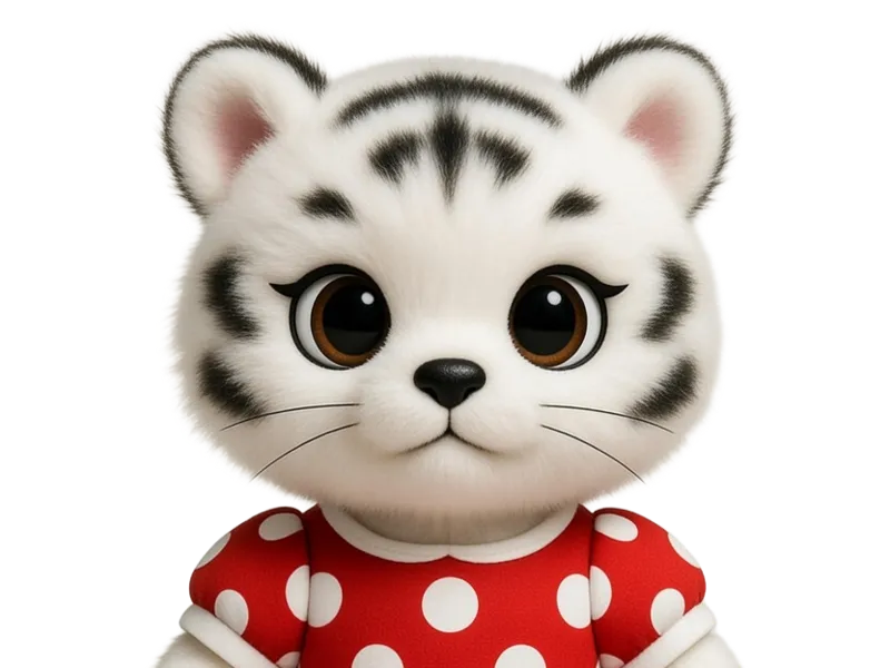 Girl White Tiger Stuffed