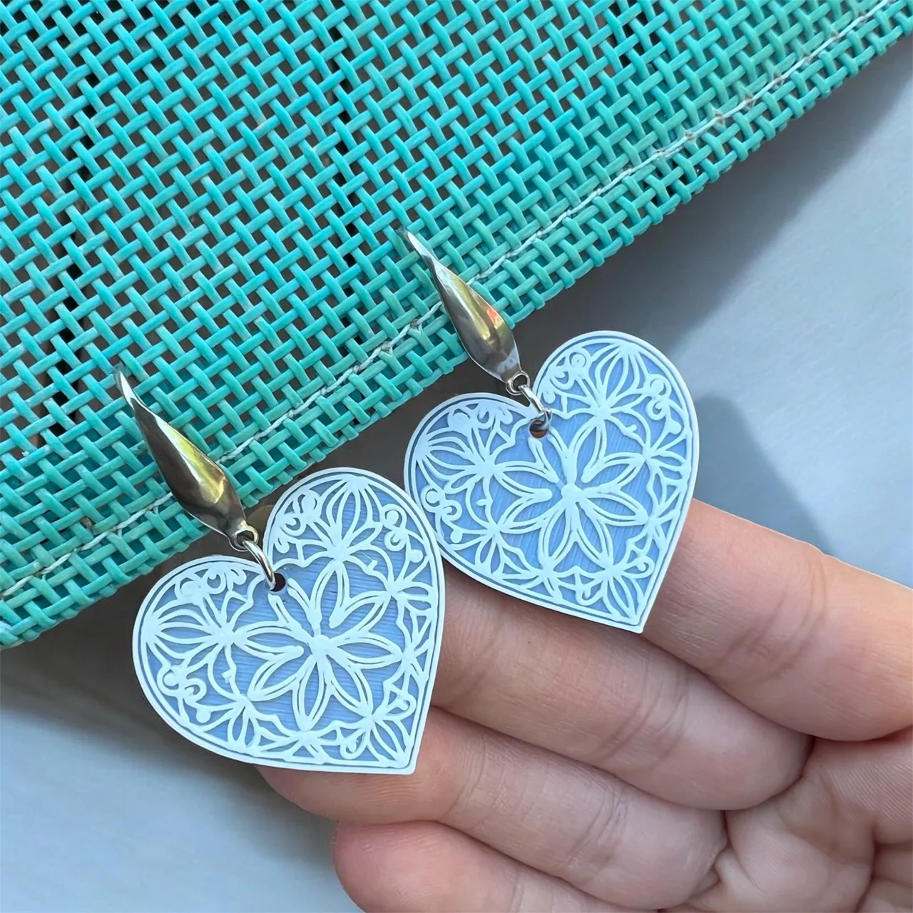 Pendientes corazón mandala view 2
