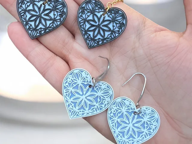 Pendientes corazón mandala
