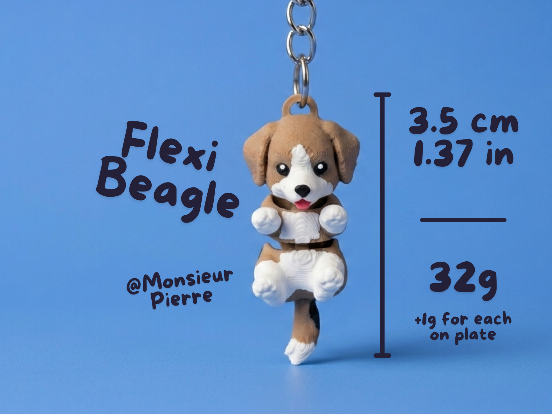 Flexi Beagle – Cute Articulated Keychain
