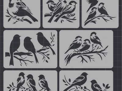 Birds stencils (set of 7)