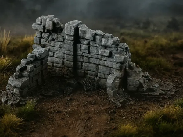Mur de temple en ruine - décor pour figurines
