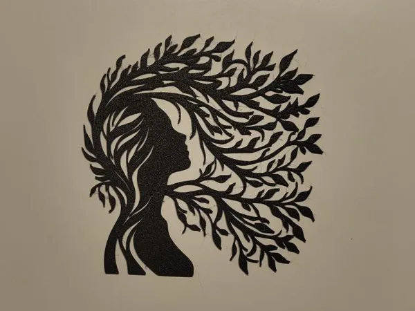 Décoration murale femme aux fleurs