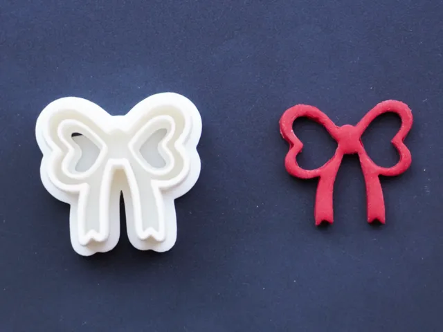 Bow Outline Hearts Polymer Clay Cutter Earrings