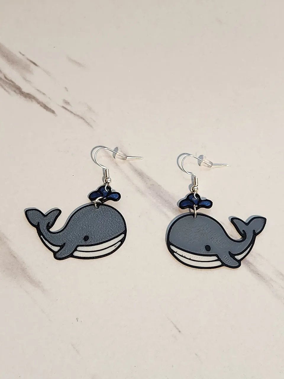 Spouting Whale Earrings view 3