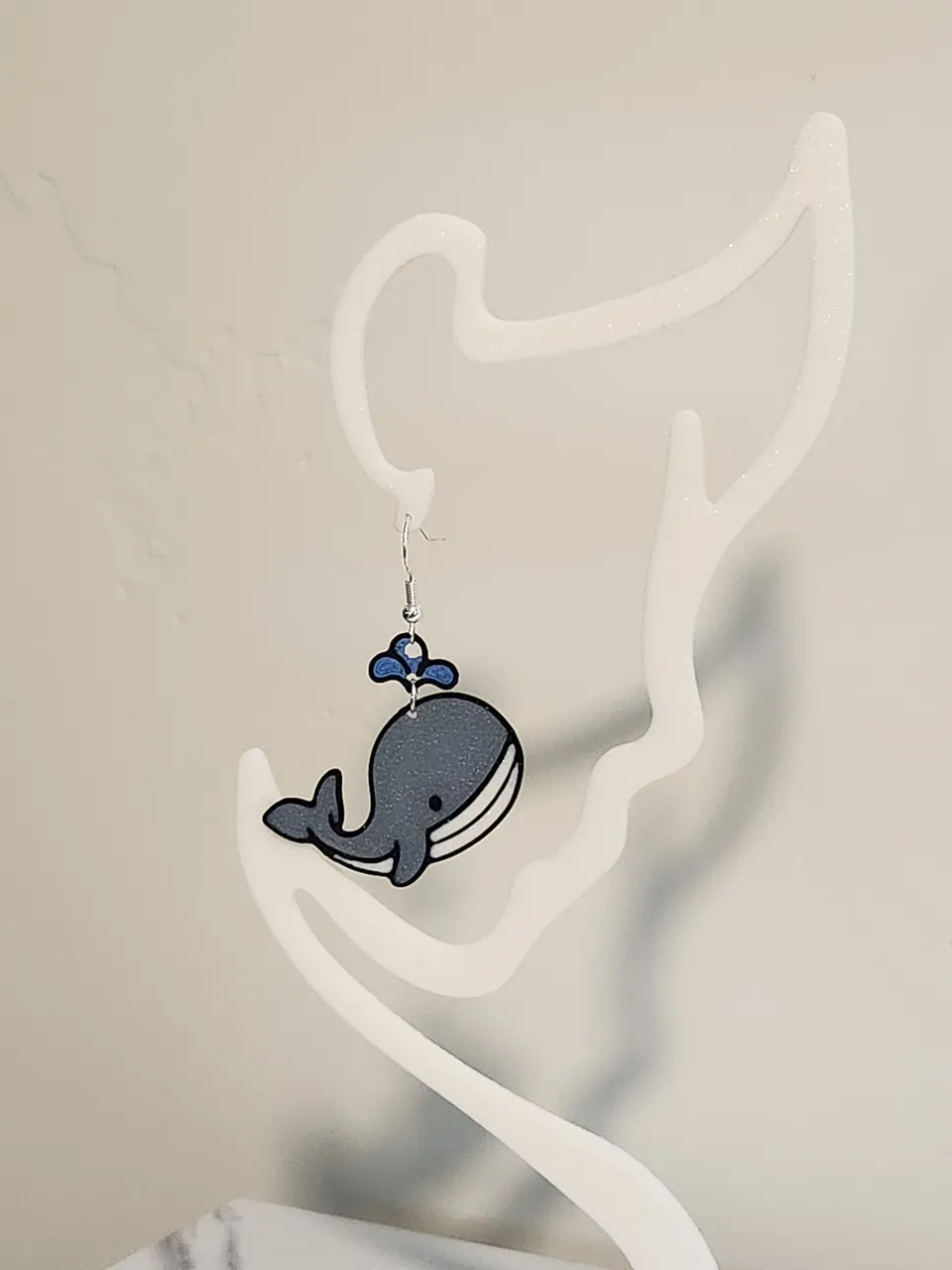 Spouting Whale Earrings view 2