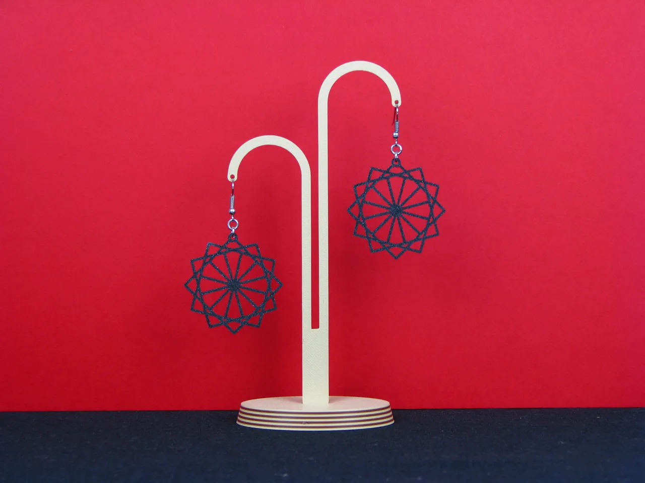Sacred Geometry earring - squares in star view 3