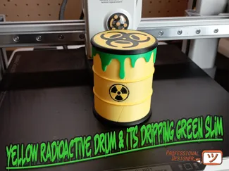 Yellow Radioactive Drum & Its Dripping Green Slim