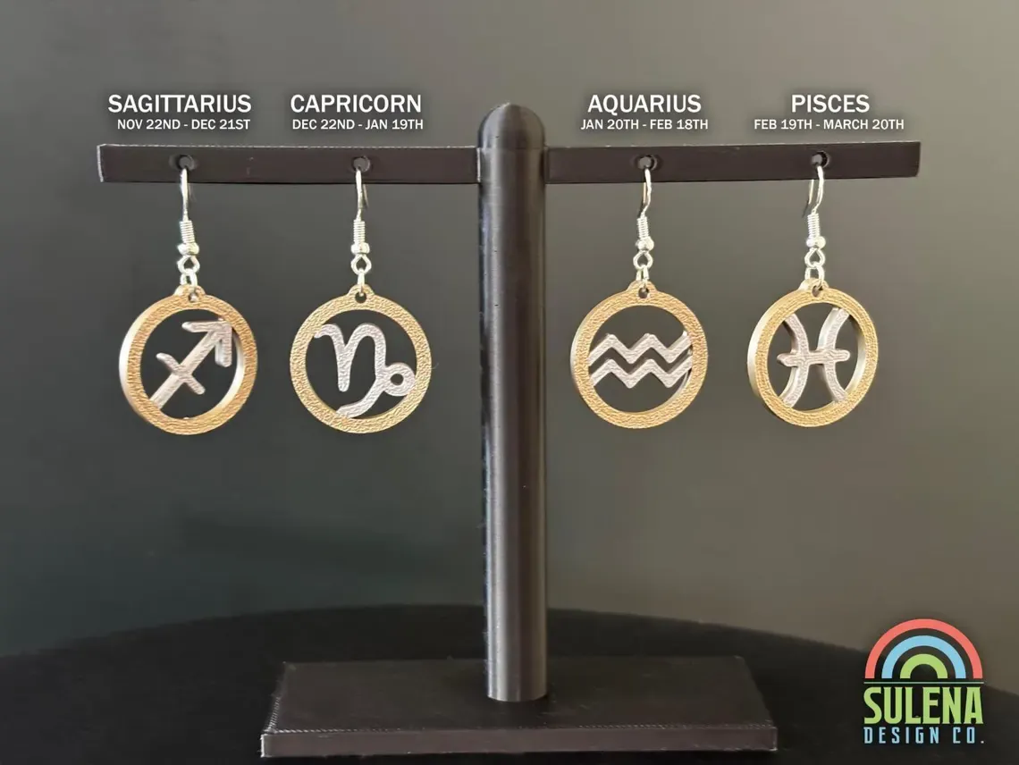 Zodiac Earrings • All Signs • Free Commercial Use view 3