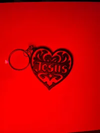 Porte-clés cœur filigrane Jésus — photo 3