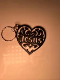 Porte-clés cœur filigrane Jésus — photo 4
