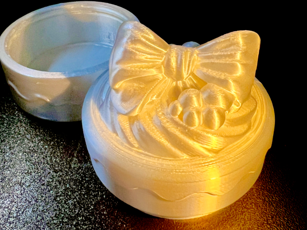 少女丝绸蝴蝶结首饰收纳盒 Silk Bow Jewelry Box with Lid