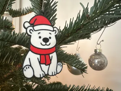 Cute Christmas Polar Bear Ornament