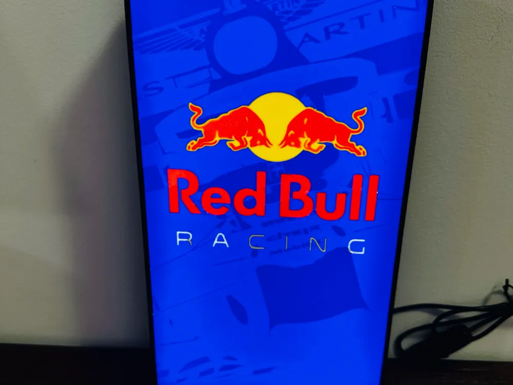 3Dプリント レッドブルレーシング 精密F1ロゴライトアップサイン