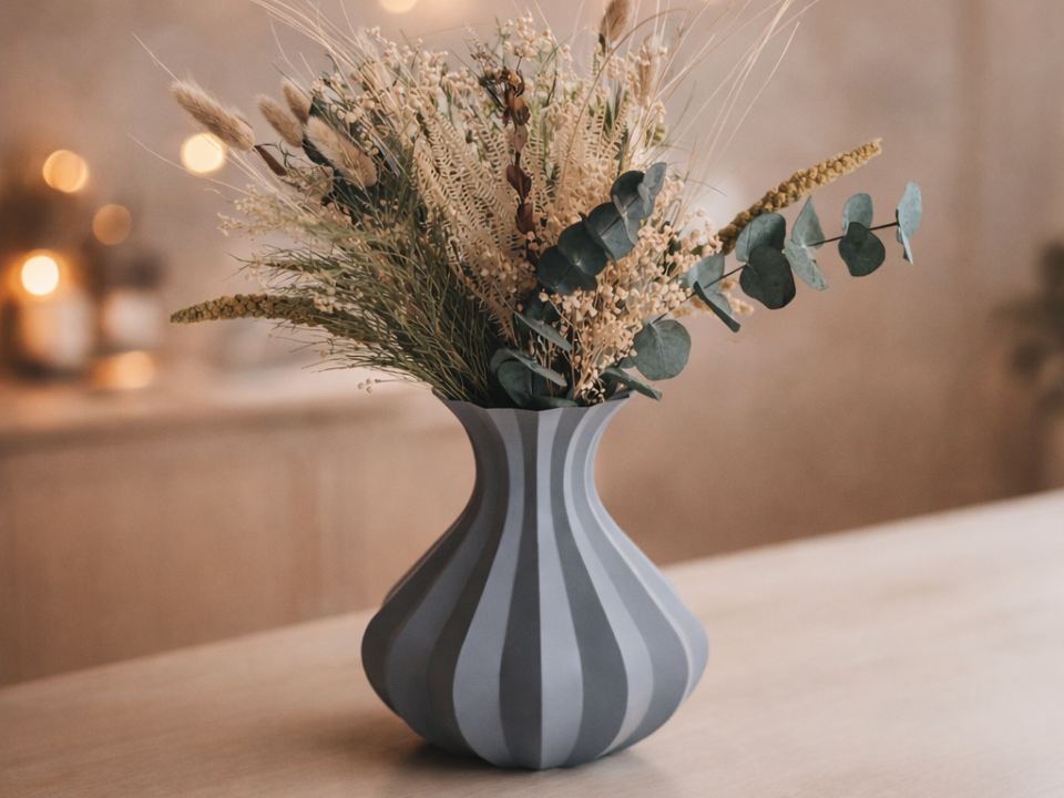 Parametric Spiral Vase – Elegant Ribbed Vase