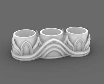 Accesorio de iluminación decorativa: Goth minimal Triple LED Tealight Holder gothic — vista de referencia 5