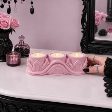 Accesorio de iluminación decorativa: Goth minimal Triple LED Tealight Holder gothic — vista de referencia 3
