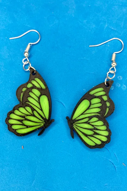 Butterfly earrings / Pendientes Mariposa view 3