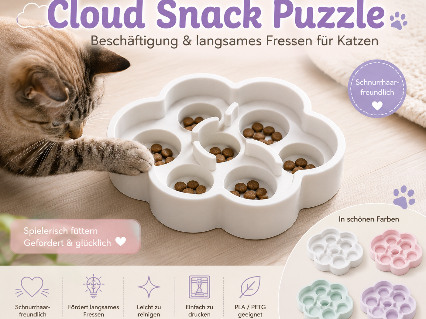 Anti Schling Napf Puzzle für Katzen 