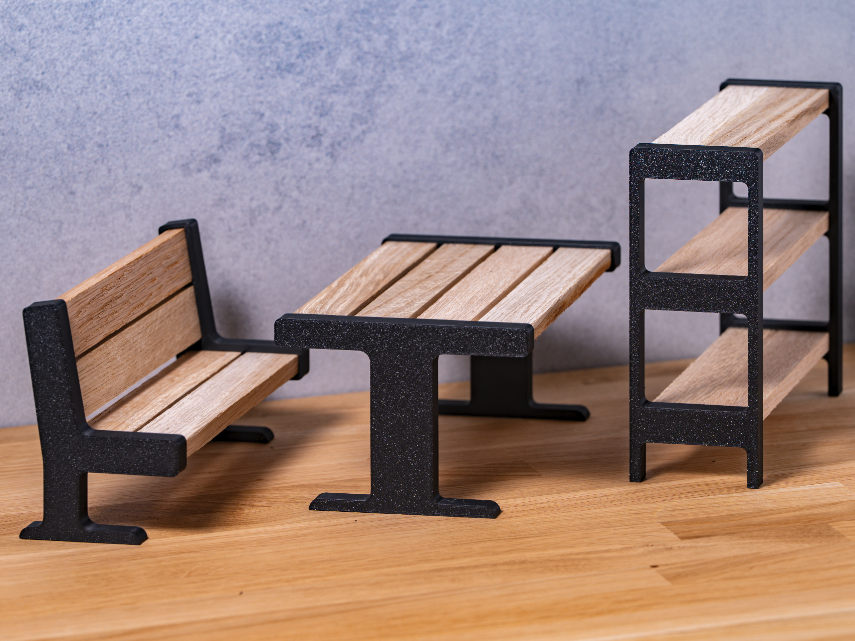 Mini Furniture Set with Real Wood Inserts