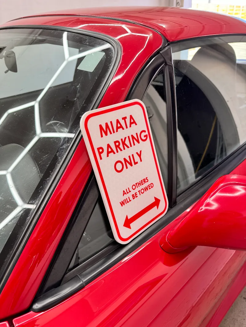 Mazda Miata Parking Sign