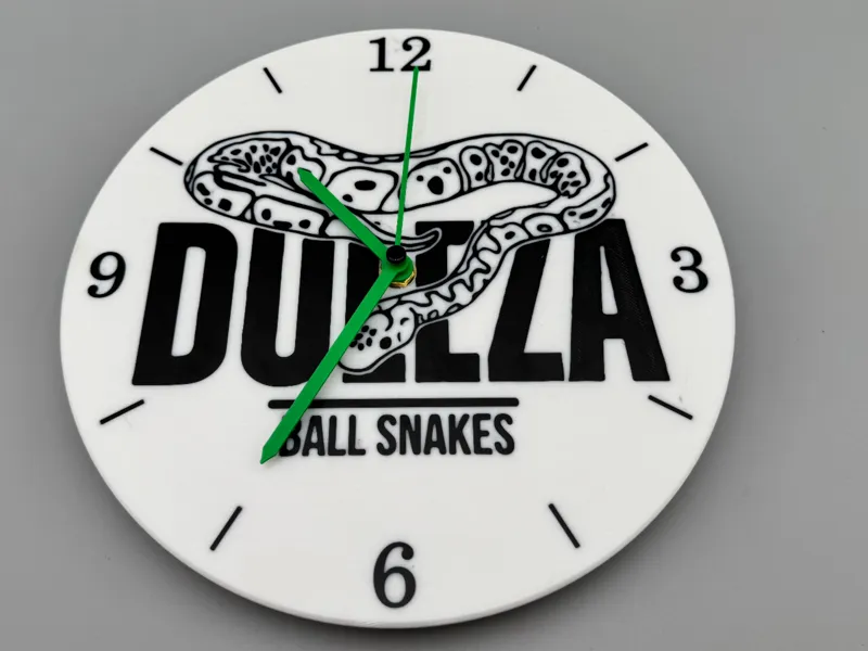 Wall clock with a ball python motif