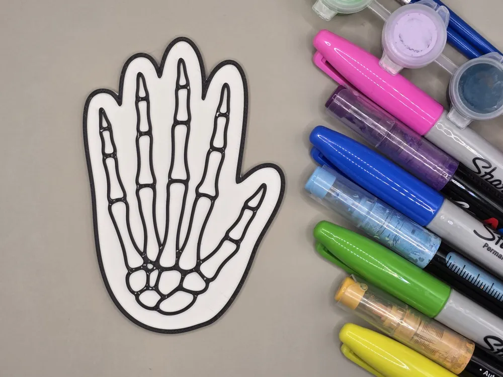 Skeleton Hand Coloring Hand Skeleton Coloring Craft Anatomy - Free 3D Print Model - MakerWorld
